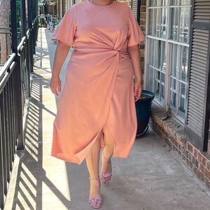 SHEIN Coral Midi Dress